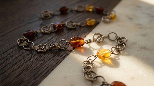 Bernstein kette vintage - bernstein, lang