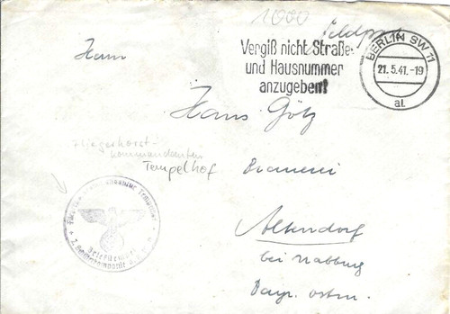 Feldpost brief 41 - brief, berlin