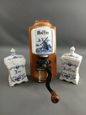 Kaffee Mühle Porzellan Vintage Ostalgie Dose Tee Zwiebelmuster Bunzlau Deko