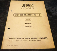 Orig.Agria Betriebsanleitung