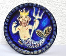 Majolika Wandteller Wassermann