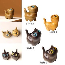 Holz Figurine Kunstwerk Katze