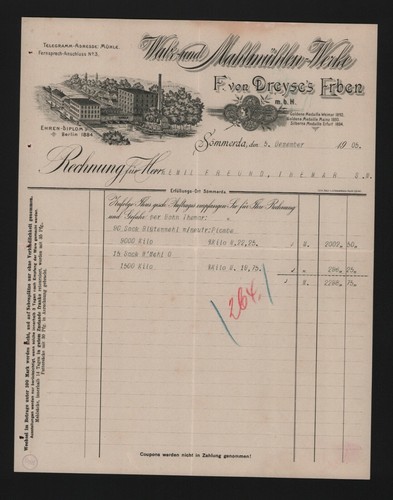 Sömmerda rechnung 1905 f - sÖmmerda,, 1905,