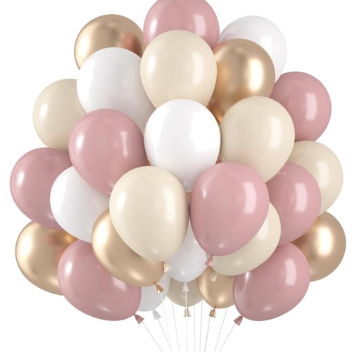 Luftballons rosa beige gold - luftballons,