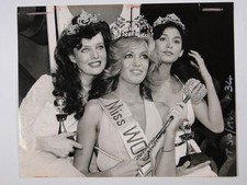 Miss World 1980 Gabriella Brum Kimberly Santos Patricia Barzyk Vintage Pressefoto