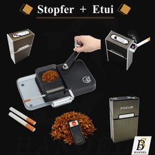 Zigarettenstopfmaschine + Zigarettenetui mit E- Feuerzeug Zigarettenstopfer NEU