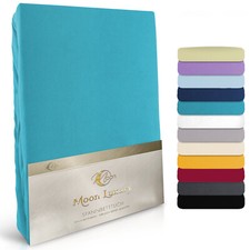 Spannbettlaken Topper Spannbetttuch Mako-Baumwolle Elastan, 230g/m² Moon-Luxury