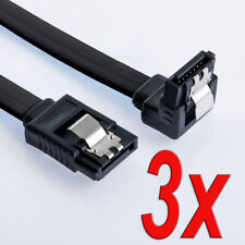 3er Set 0,5m SATA-3 Kabel Schwarz | S-ATA 6 Gb/s High Speed SSD HDD 90° Winkel