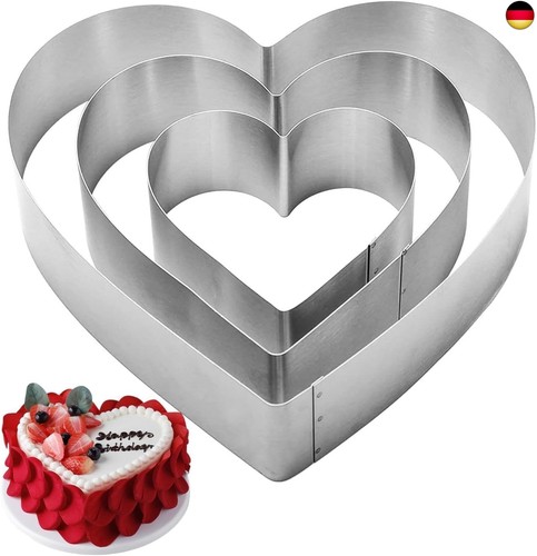 Herzbackform teiliges set - herzbackform,, 3-teiliges