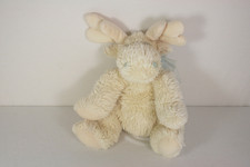 Stofftier Kuscheltier TCM Erich Elch mit hellblauer Schleife wollweiß *