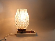 vintage Tischlampe / Lampe /  Nachttischlampe, Glas/Kunststoff,Höhe ca 16.5 cm