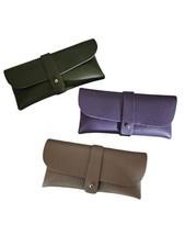 Brillenetui Brillenaufbewahrung Brillenhülle Echt Leder 3 Farben Italy Damen