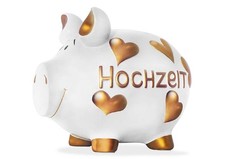 Sparschwein 'Hochzeit' weiß