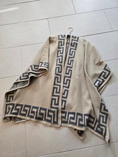 Poncho Cape Überwurf Einheitsgröße grau Beige top Must Have