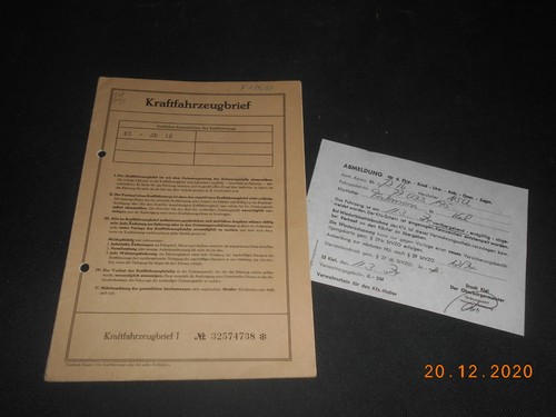 Kraftfahrzeugbrief 1966 nsu - kraftfahrzeugbrief,