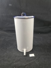 Emaille Irrigator Klistier Einlaufgerät antik vintage Landhaus Deko weiß blau 