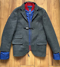 100%ORIG DSQUARED WOOL BLAZER JACKE BOMBER GR.48 GRAU BLAU F/W08 RUNWAY PIECE