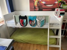 Kinderhochbett von Flexi (halbhoch) weiß mit Rutsche