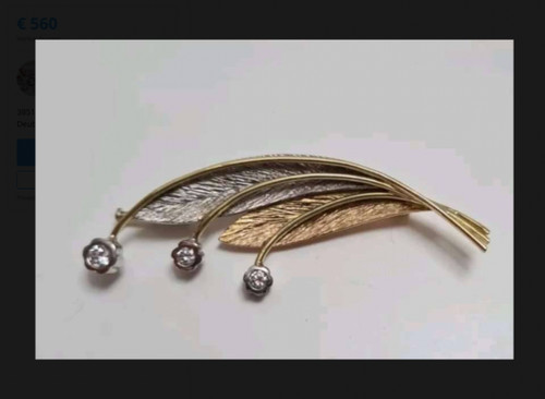 585 gold brosche mit diamanten - gold,