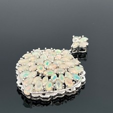 ANHÄNGER 925/- SILBER RHODINIERT MIT ÄTHIOPISCHEM OPAL SCHMUCKJAGD