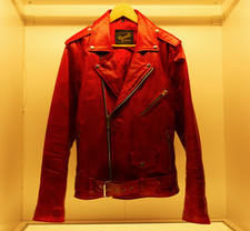 Guendj Milano Rote Lederjacke  Herren Größe L Echtleder Italien Biker Metal Rock