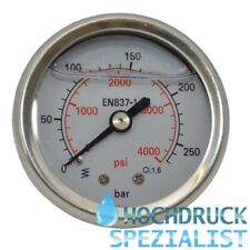 Manometer,Hochdruckmanometer 250 bar 1/4" Anschluß für Kränzle, glyceringedämpft