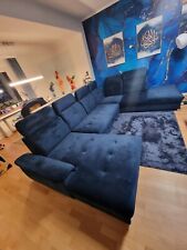 Wohnlandschaft - U Couch/Garnitur/Sitzgarnitur - Samt Marineblau