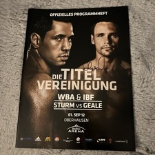 Felix Sturm V Daniel Geale Programmheft signed Boxing Program  Boxsport Boxkampf