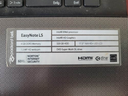 Notebook packard bell easynote - bell,