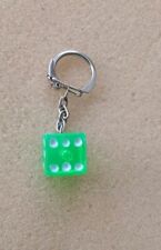 Spielwürfel Würfel Glück Neon Grün Schlüsselanhänger  Vintage 80-90 er Jahre
