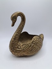 Schwan Schüssel - Vase - Blumentopf - Messing - Höhe 17cm - Vintage