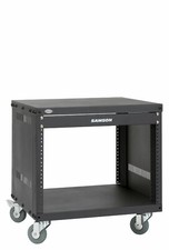 Hochbelastbares 19"-Universalgeräte-Rack von Samson mit 8 HE und 4 Lenkrollen