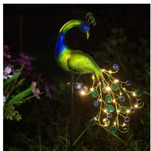 Solar gartenleuchte pfau - gartenleuchte,