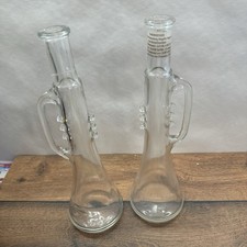 2x Glasflasche Klarinette Weinflasche Deko leer