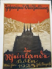 Original Plakat zur Jahrtausend Ausstellung der Rheinlande in Köln 1925