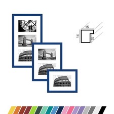 Collage Holz Bilderrahmen  "PINO" Galerie mit Passepartout für 1 - 3 Fotos