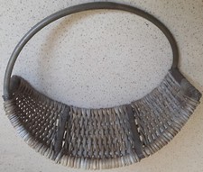 TRAGEKORB mit Griff handgefertigtes Weidengeflecht * graues Rattan * 58L.35B.47cm hoch Display