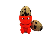 Grumpy Eierbecher für Wachteleier rot 3D Druck Egg Cup Quail Wachtelei