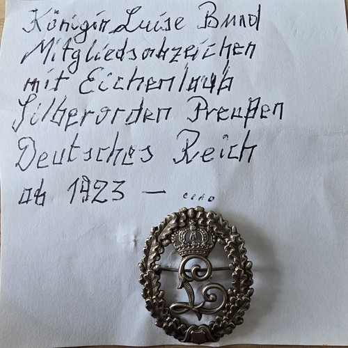 Bund königin luise 1923 orden - luise,