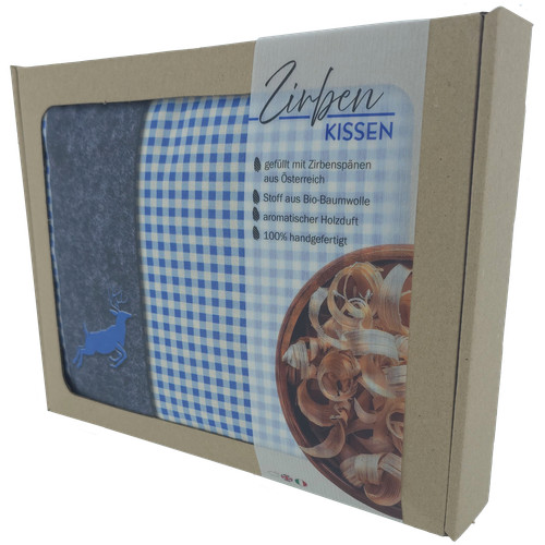 Zirbenkissen blau 19 cm - blau, x