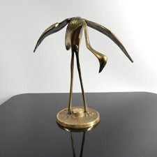 Vintage Messingvogel Kranich