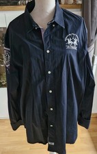 La Martina Herrenhemd Größe 3XL Farbe Schwarz mit Logo Geknöpft
