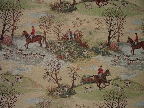 Horse hounds jagdstoff - horse,