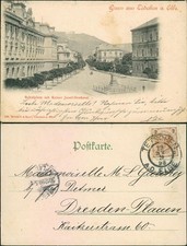 Postcard Tetschen-Bodenbach Decín Schulplatz 1898