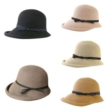 Französischer Strohhut für Damen Sonnenhüte Faltbar Sommer Fischerhut Strandhut