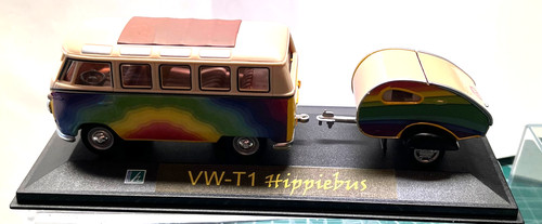 Hippiebus mit anhänger - m1:43,