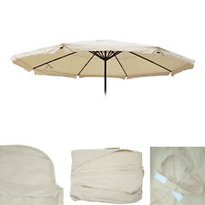 B-Ware Ersatz-Bezug Sonnenschirm Carpi Pro, Marktschirm Volant Ø 5m, creme-beige