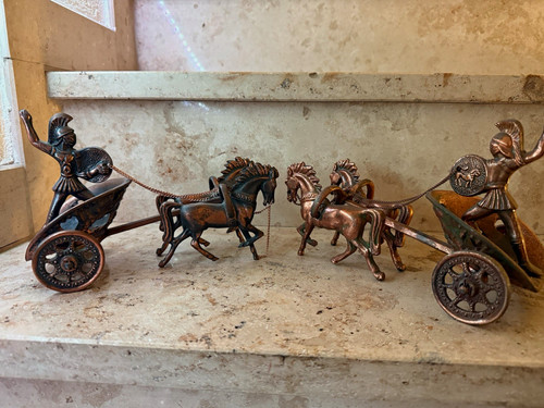 Streitwagen skulptur metall - skulptur,