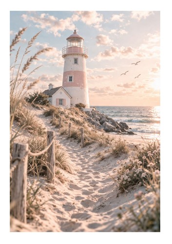 Strand wandbild leuchtturm - a4,