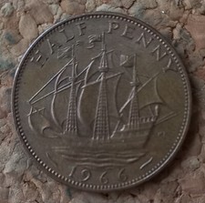 Münze, Großbritannien, Half Penny, 1966, Elizabeth II